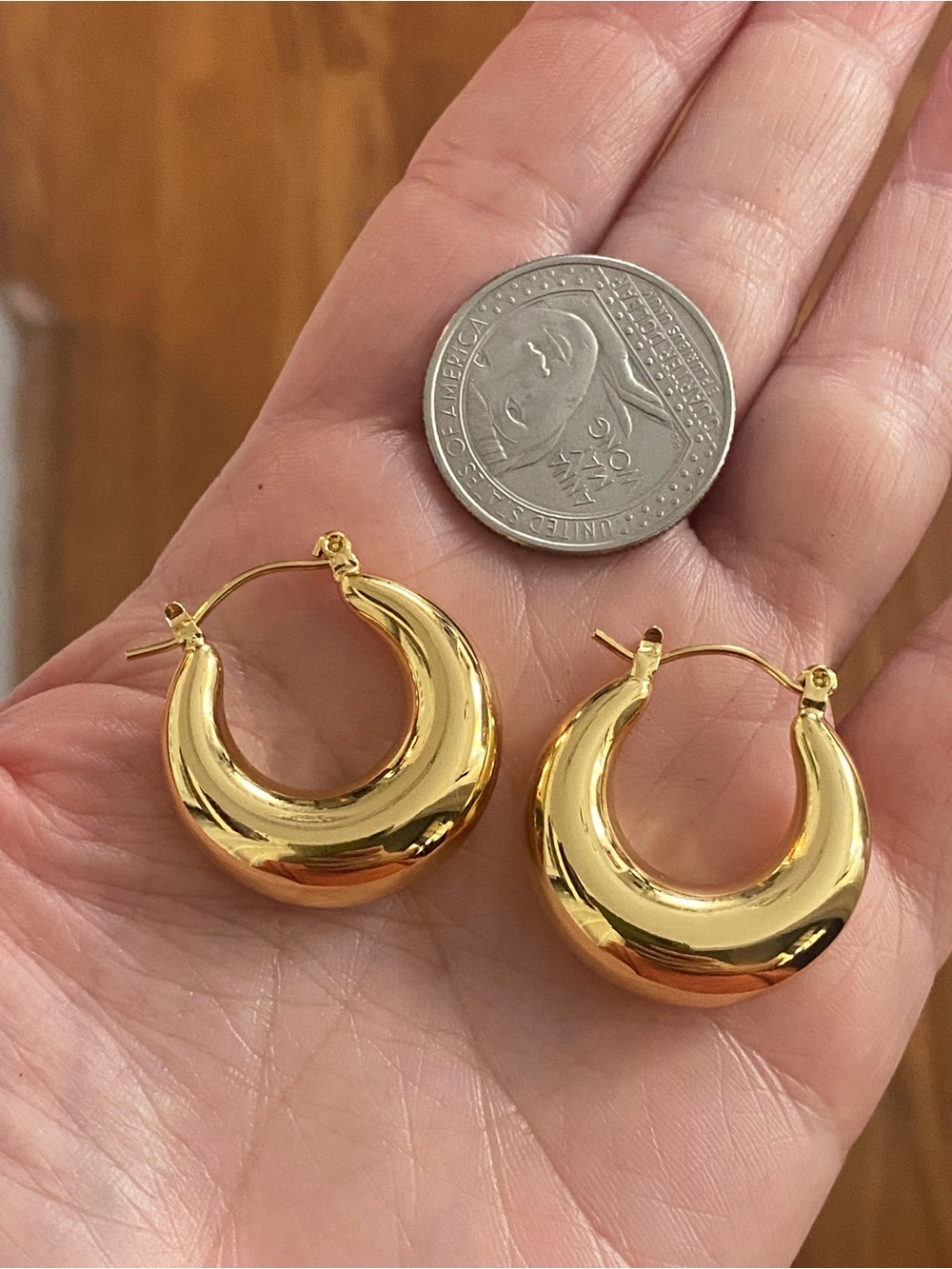 Gold Chunky Hoop Earrings - Women Jewelry